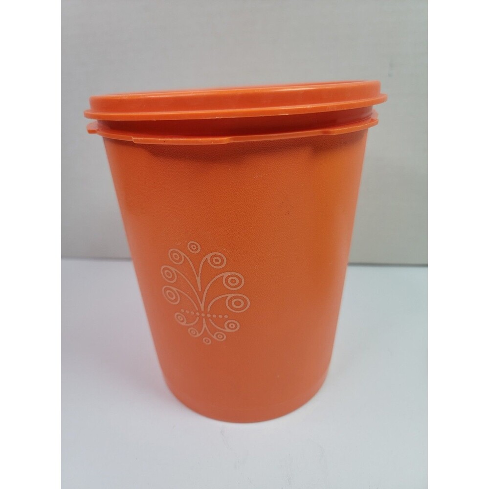 Vintage Tupperware Orange Canister Container With Lid 809-6 Made in USA